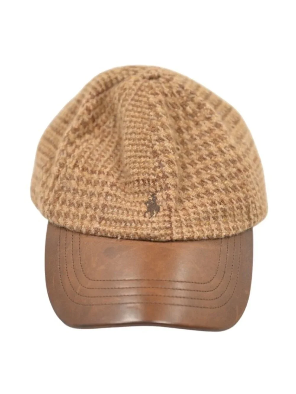 Polo Ralph Lauren Houndstooth Wool Cap in Brown